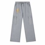 Hawears Men's Grey Drawstring Cargo Trousers